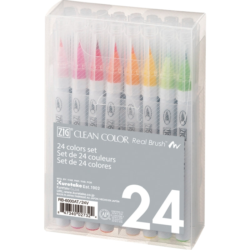 Kuretake Zig Clean Colour Real Brush24 Colour Set