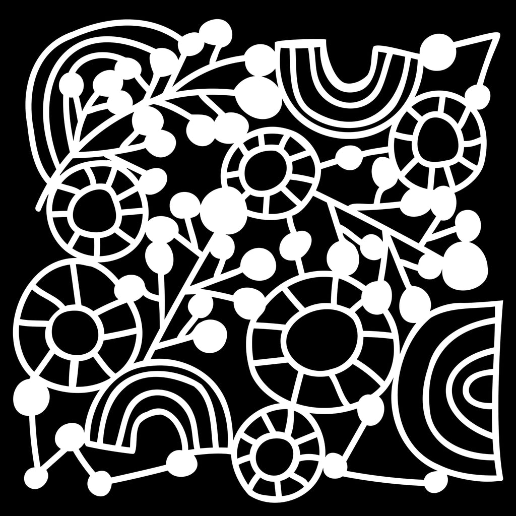 The Crafters Workshop 6x6 Stencil Rainbow Branch Circle