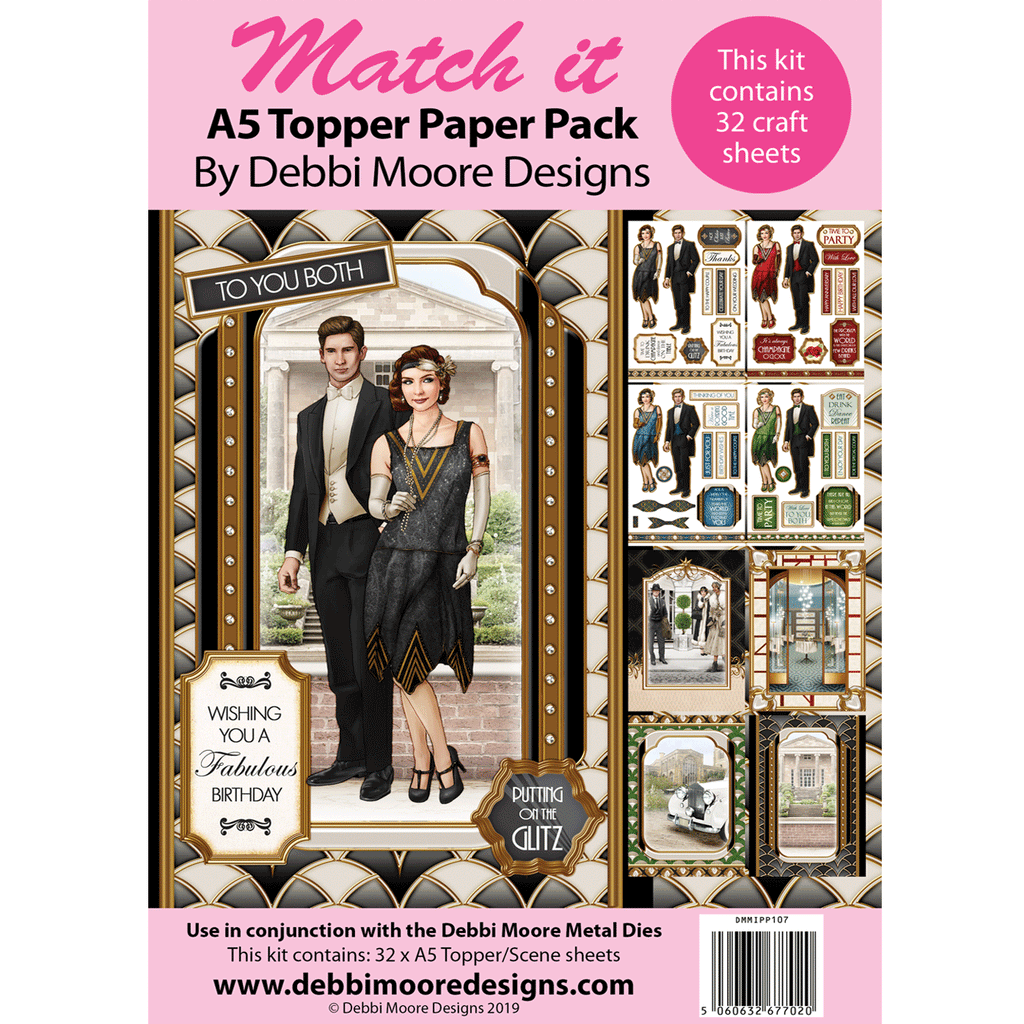 Debbi Moore Designs Match It Paper Pack - Art Deco Couple Age Of Elegance