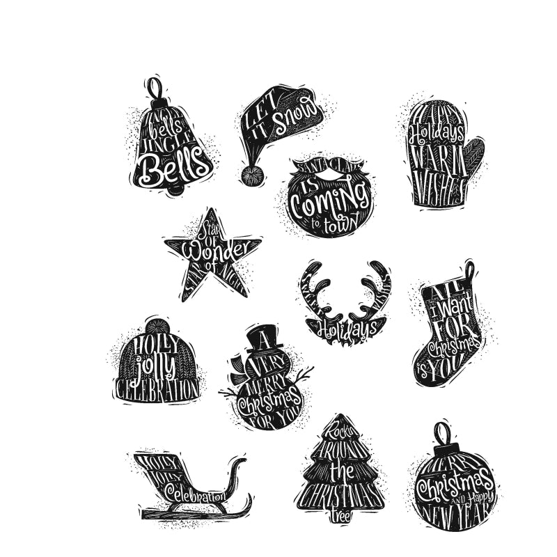 Art Gone Wild Mini Carved Christmas Cling Stamps