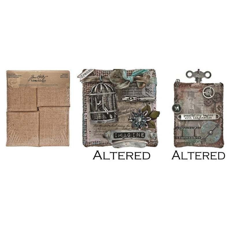 Advantus Tim Holtz Burlap Panels, Bare Minis