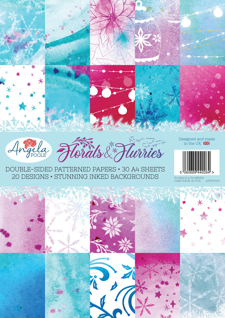 Angela Poole Florals & Flurries A4 Card Pack