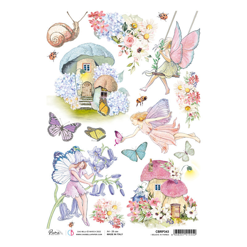 I Believe In Fairies - Ciao Bella Piuma Rice Paper A4 - 5 Pack