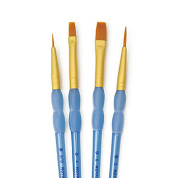 Royal Brush Company Crafters Choice Gold Nylon Acrylic Set 4 Brushes - 3 Packs