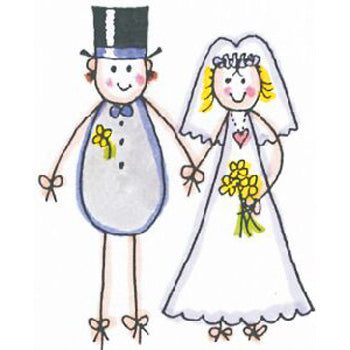 Lindsay Mason Stick Leg Bride & Groom