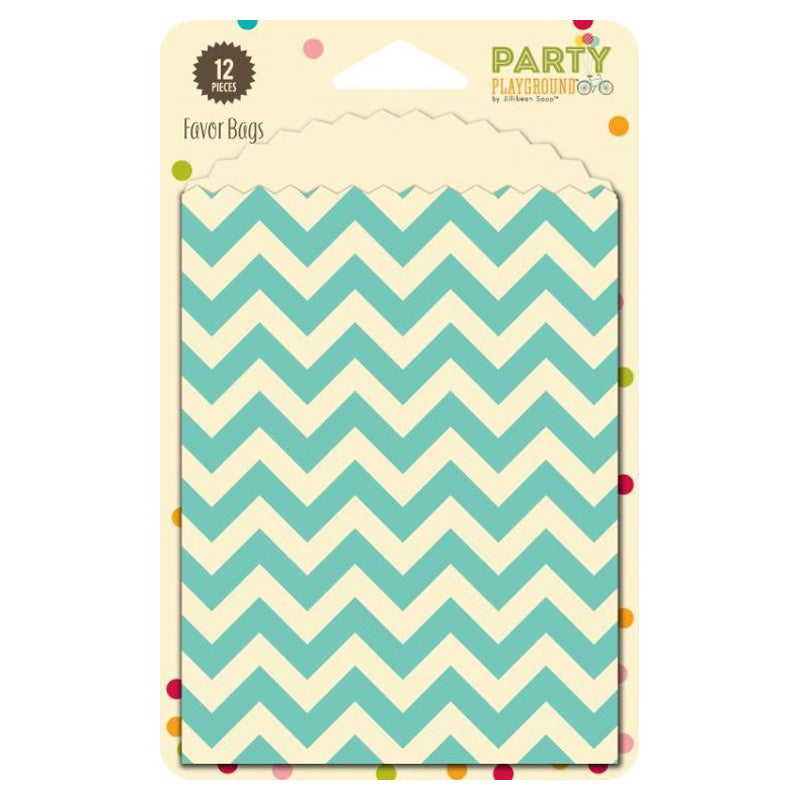 Hampton Art Ppg Favor Bags Blue Chevron