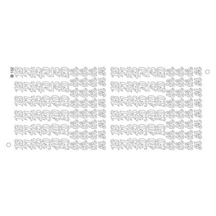 Jubilee Numbers 1st 2nd- Pack Of 10 Silver On Silver Peel Offs