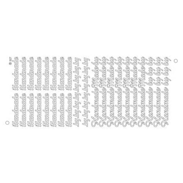 Handmade By- Pack Of 10 Silver On Silver Peel Offs