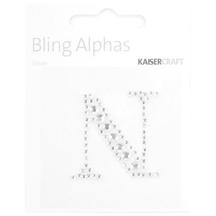 Kaisercraft Rhinestone Silver Letter N