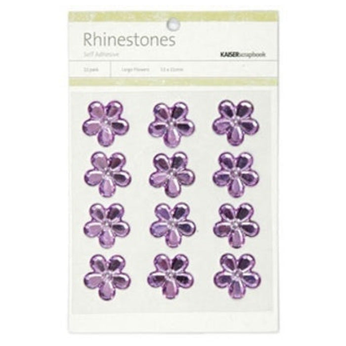 Kaisercraft Large Flowers Rhinestones-lilac
