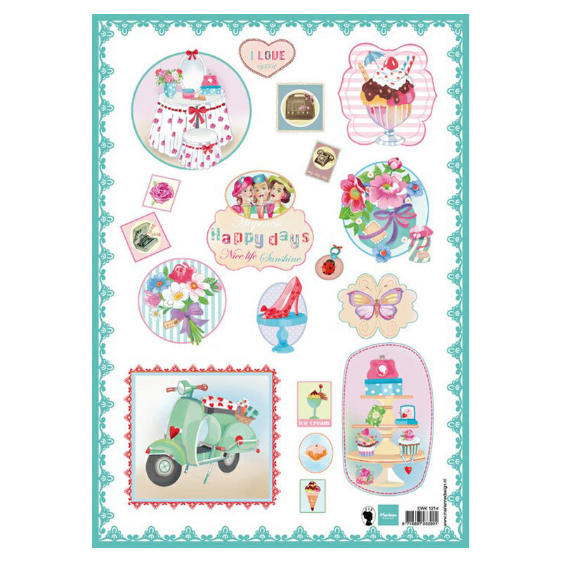 Marianne Design Happy Days - Green Packs Of 10's