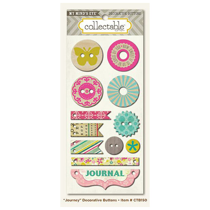 My Minds Eye Journey Decorative Buttons Single Sets