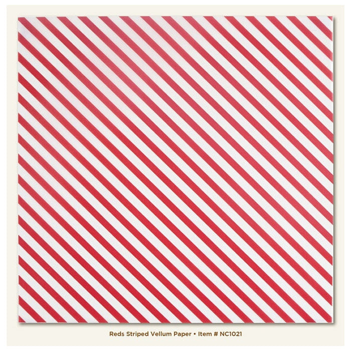 My Minds Eye Reds Stripe Vellum Paper