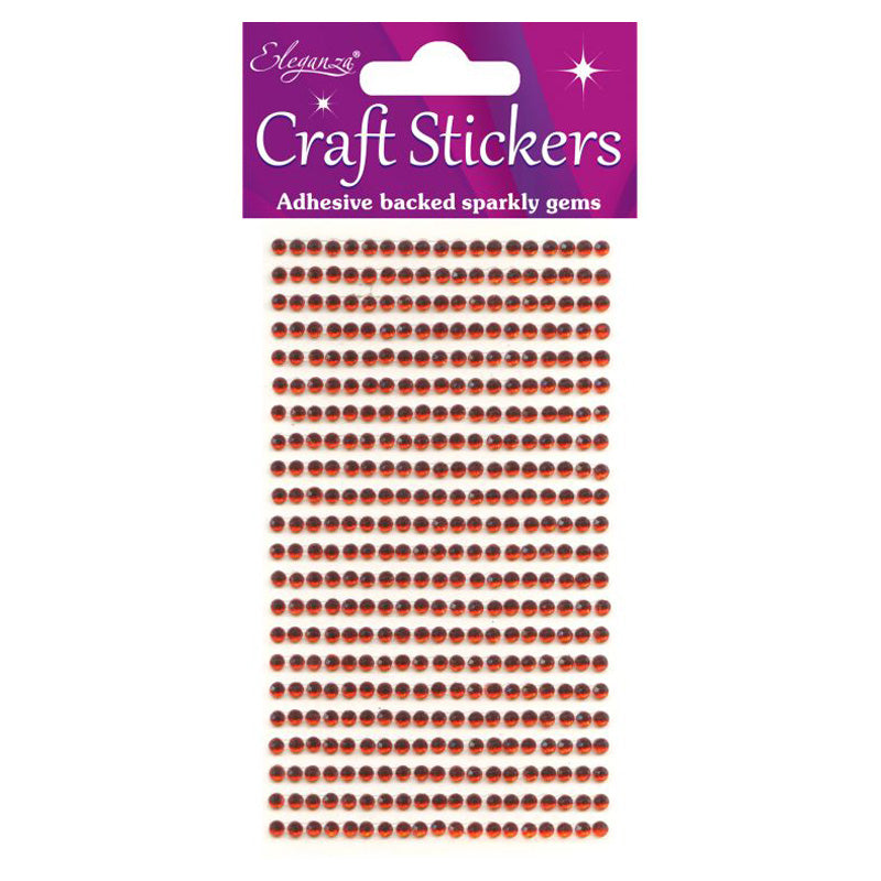 3mm Gems Red Craft Stickers No.16 - 418 Pieces