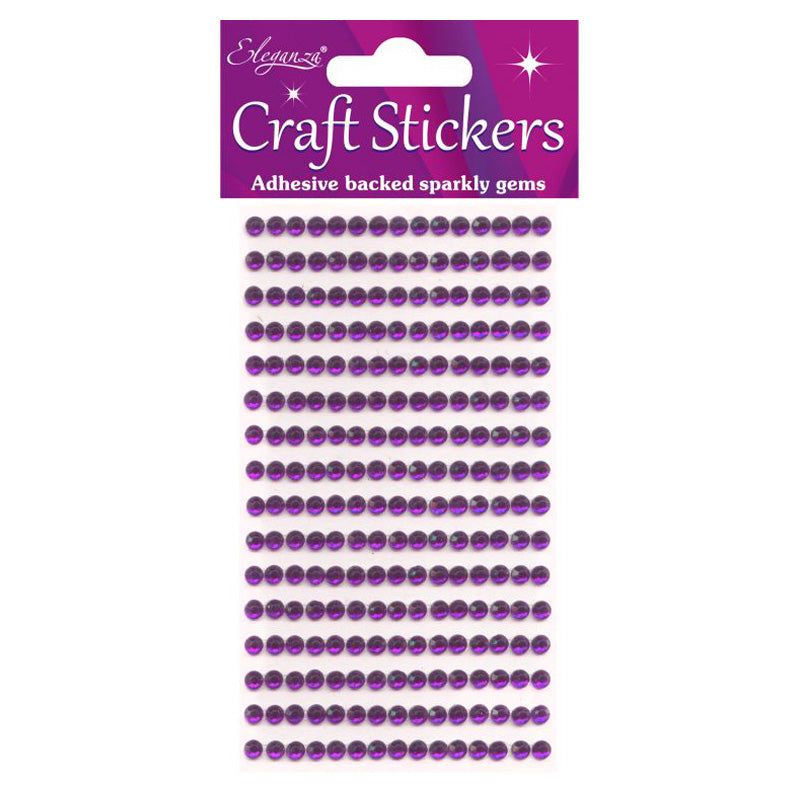 4mm Gems Amethyst Craft Stickers No.38 - 240 Pieces