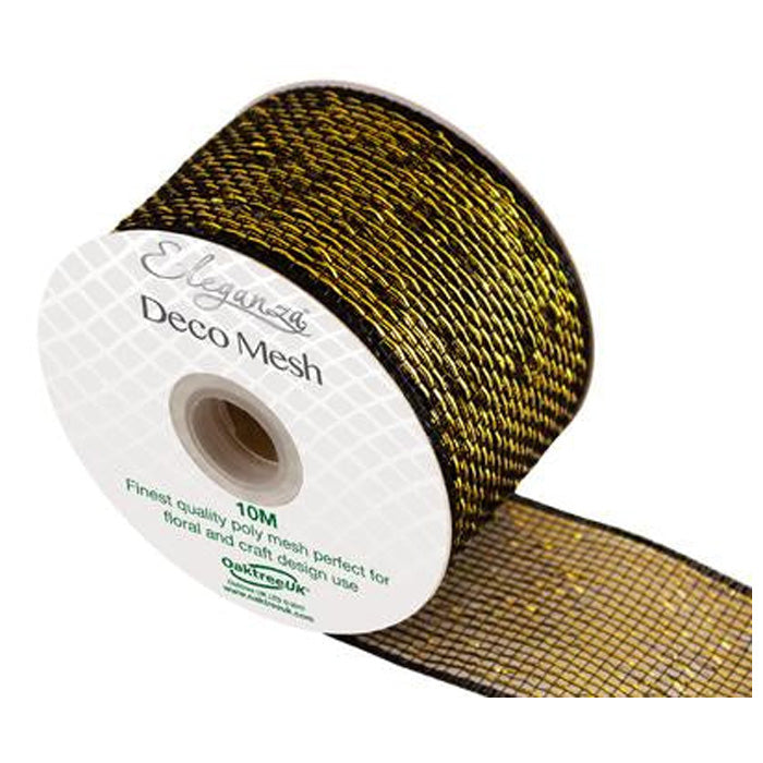 Decomesh Metallic Black/gold - 63mm X 10m