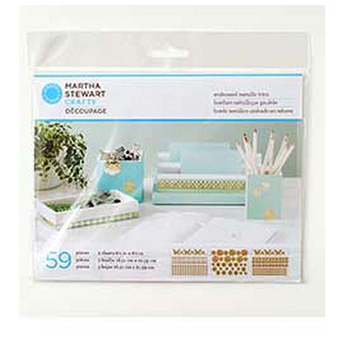 Martha Stewart Crafts Decoupage Embossed Metallic Trims - Flowers