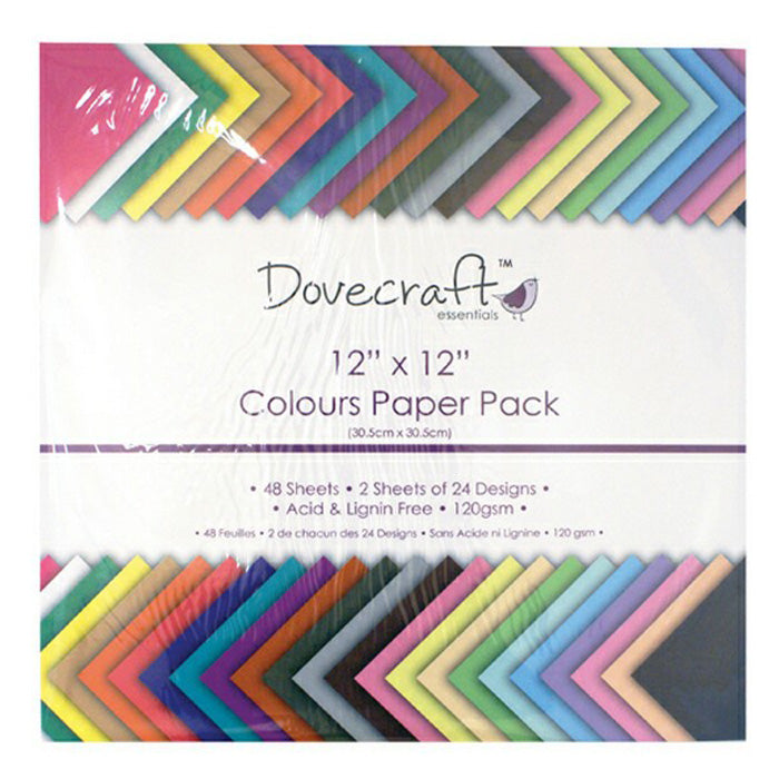 Trimcraft 12x12 Paper Pack Colours Value 48 Sheets