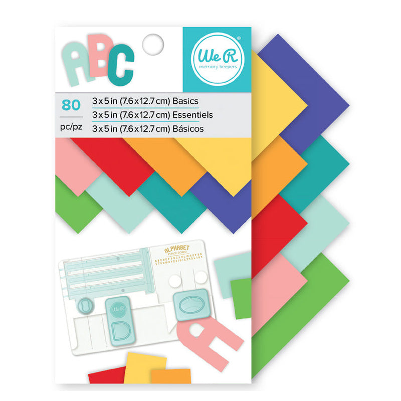 We R Memory Keepers Cardstock 3x5 Multicolored 80 Sheets
