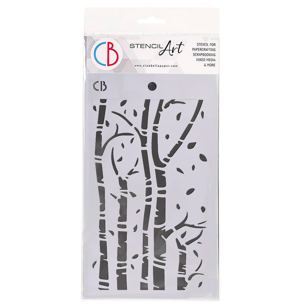 Ciao Bella Texture Stencil 5"x8" Birch Trees