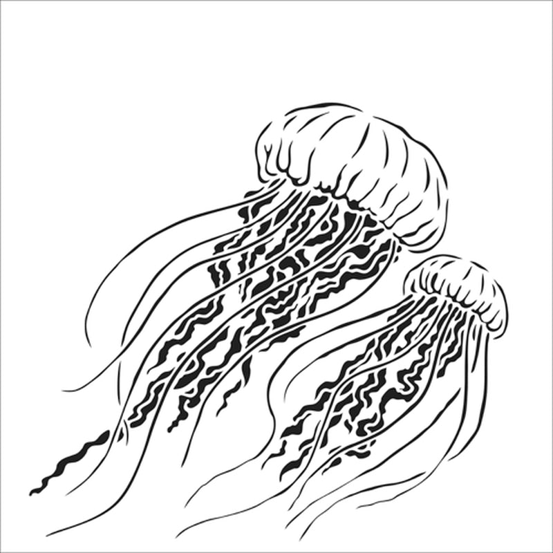 The Crafters Workshop 6x6 Stencil Jellyfish