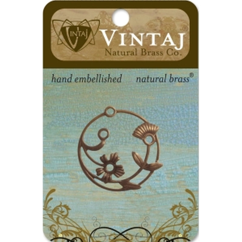 Vintaj Natural Brass Co. 32mm Perennial Laurel