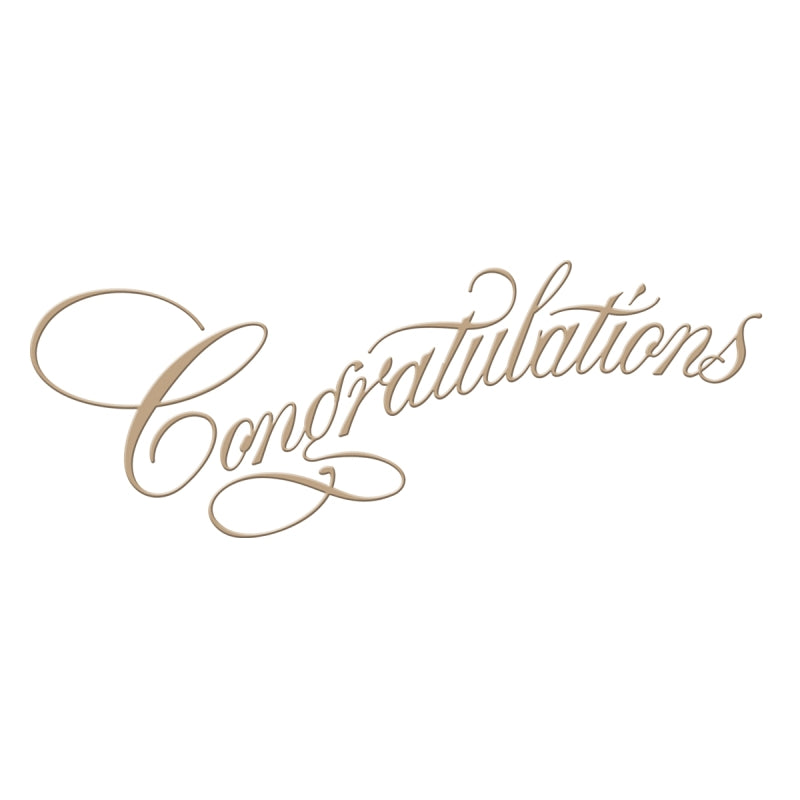 Spellbinders Copper Plate Script Congratulations Glimmer Plate