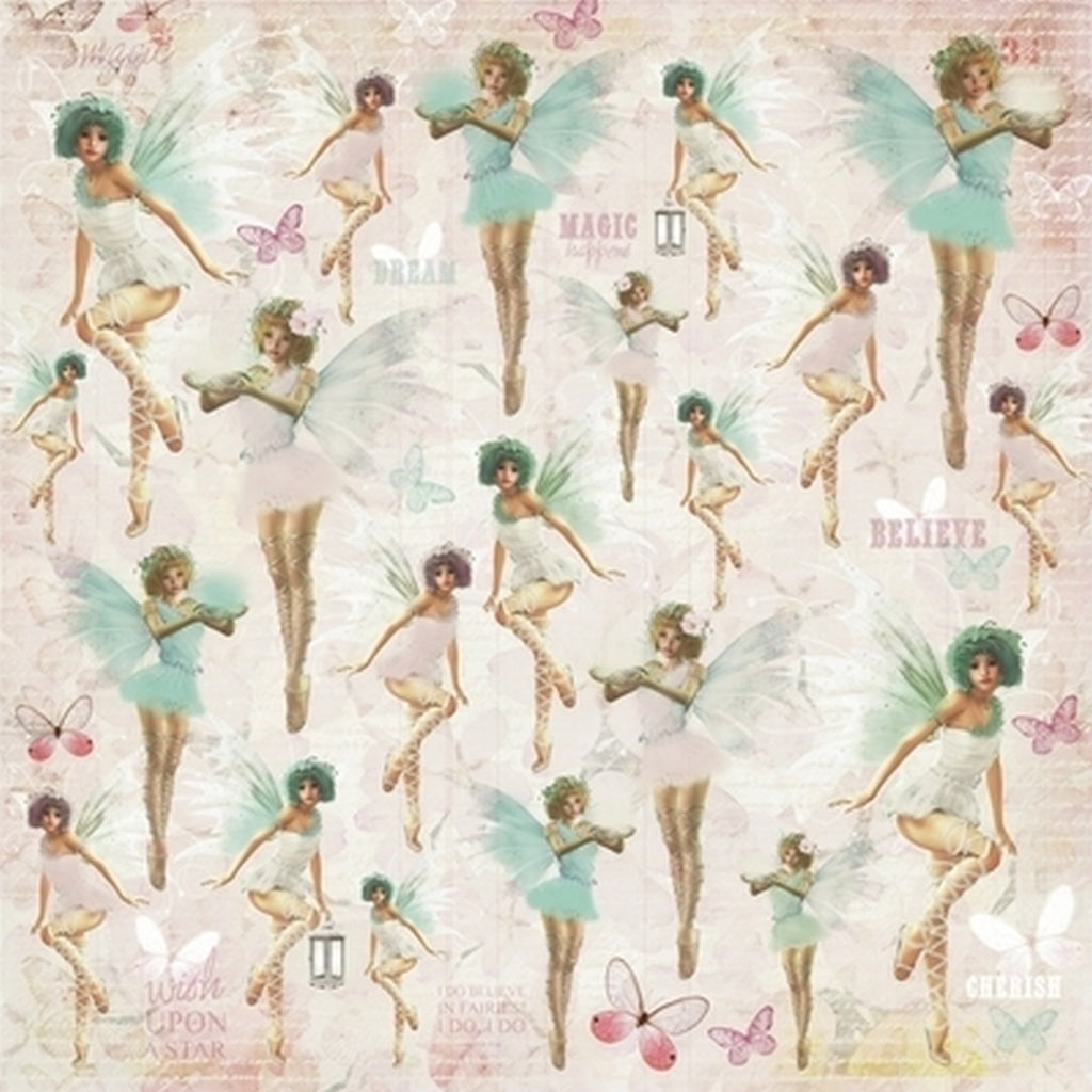 Kaisercraft 12x12 Glitter Specialty Fairies Singles