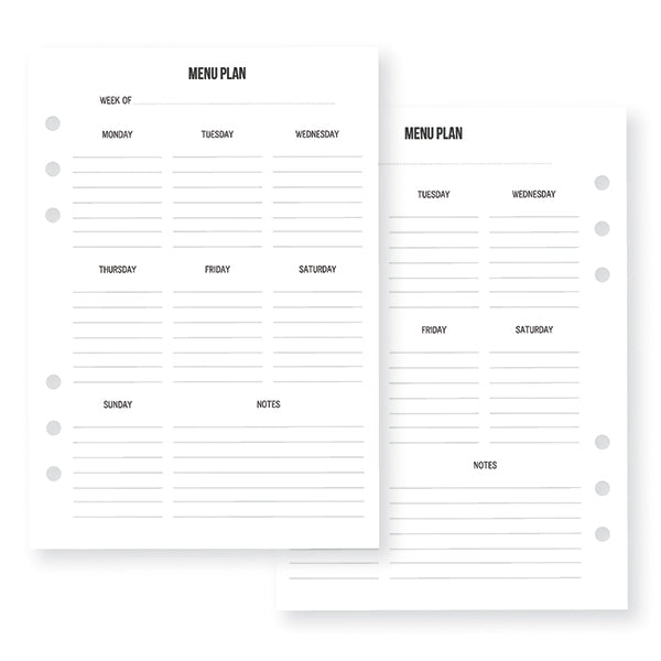 Pukka Pads Menu Planning Inserts