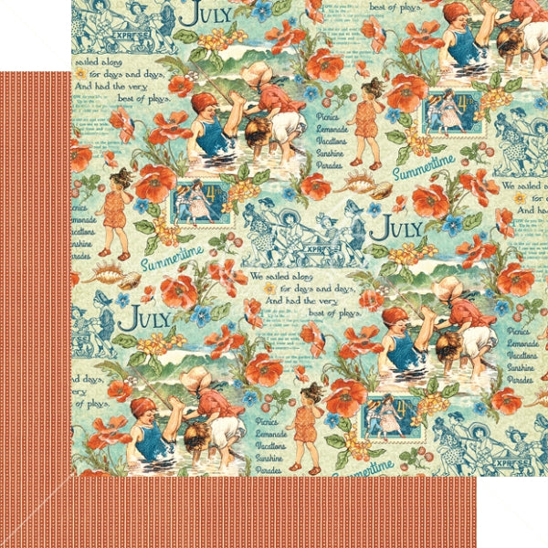Graphic 45 July Montage Packs Of 10 Sheets