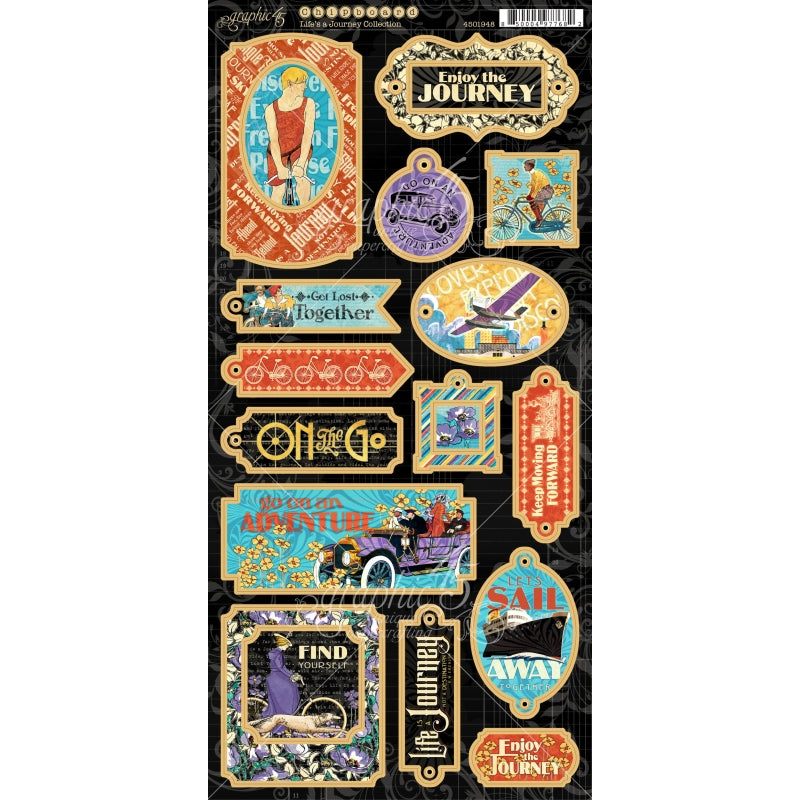 Graphic 45 Life's A Journey Chipboard