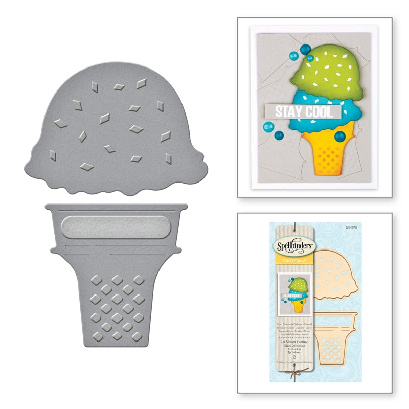 Spellbinders Ice Cream Yummy Etched Dies