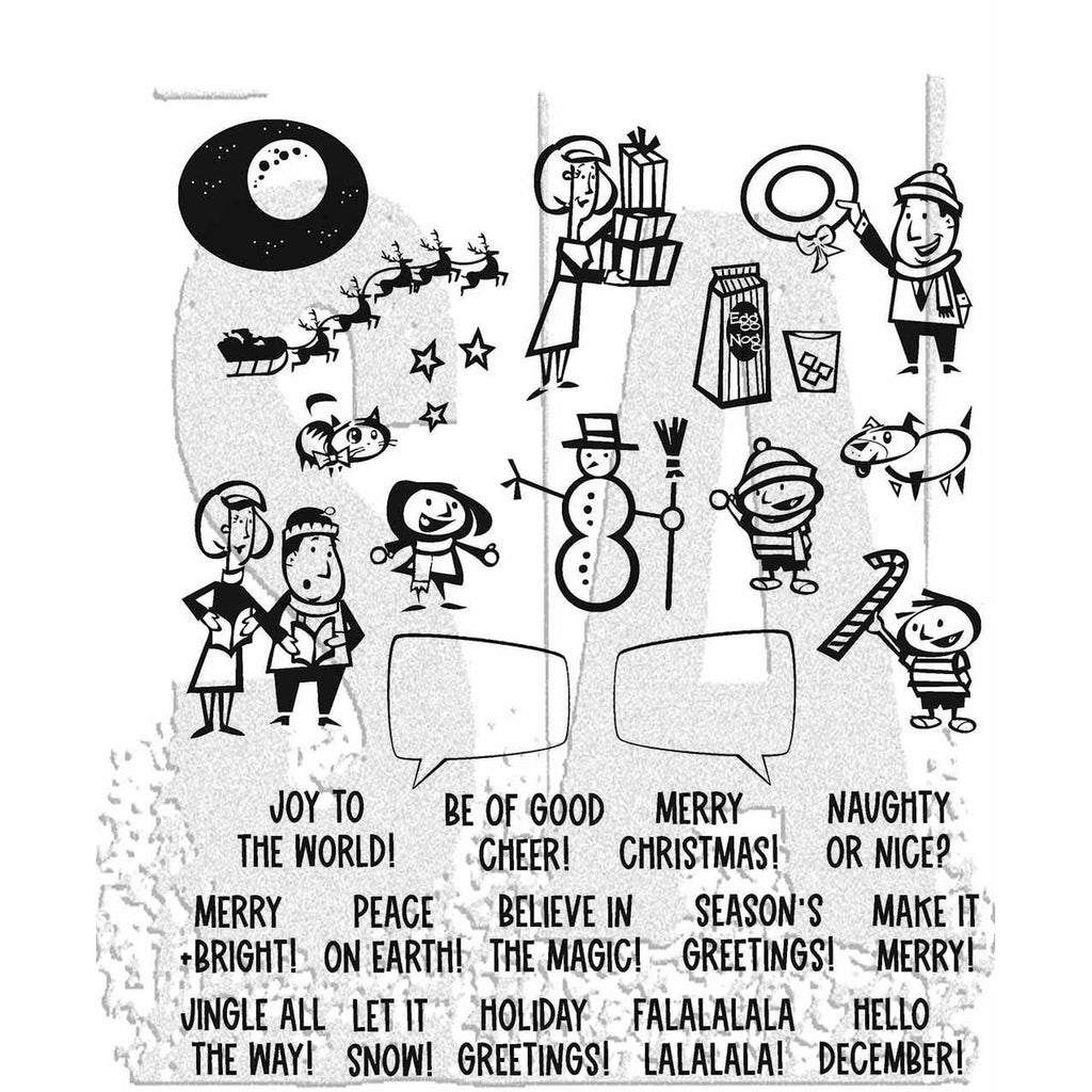 Art Gone Wild Christmas Cartoons Tim Holtz Cling Stamps