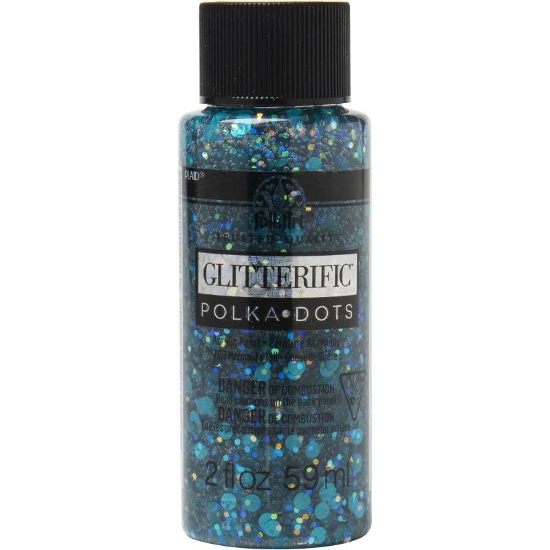 Mermaid Tail Folkart Glitterific Polka Dots - 2oz