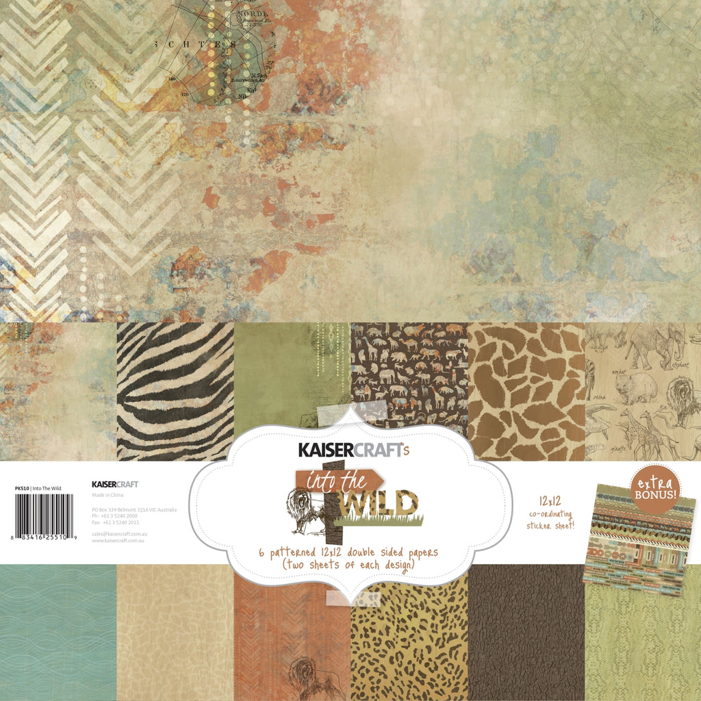 Kaisercraft Into The Wild Paper Pack With Sticker