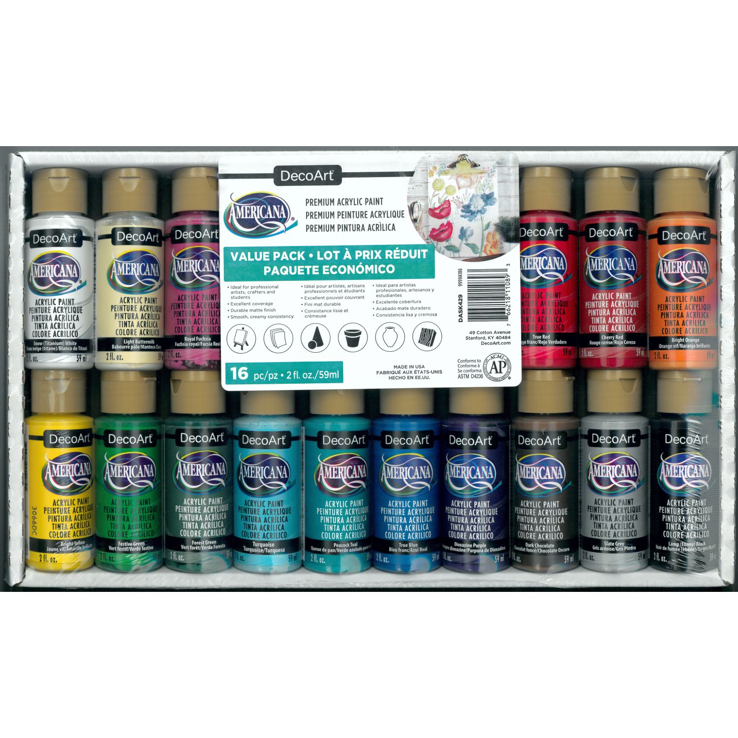 DecoArt Decoart Americana Brights Premium Acrylic Paint Value