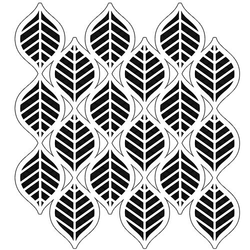 The Crafters Workshop 6x6 Stencil Art Deco Leaves
