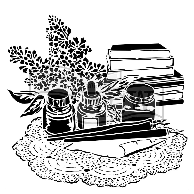 The Crafters Workshop 6x6 Stencil Literary