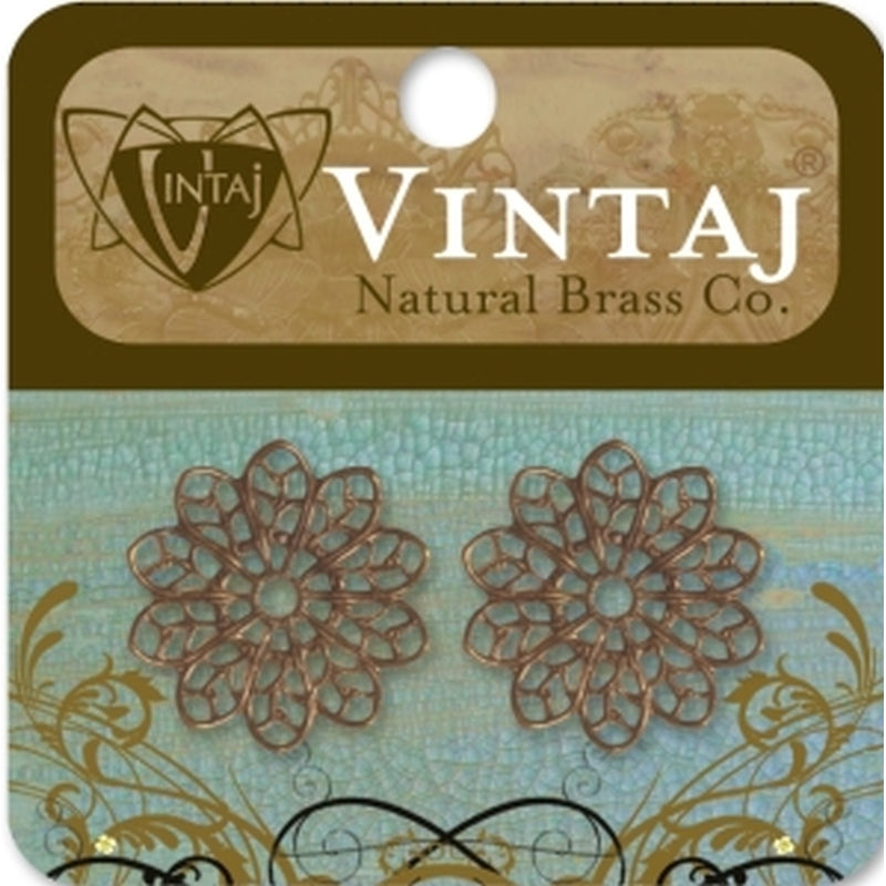 Vintaj Natural Brass Co. 20.5mm Filigree Flower
