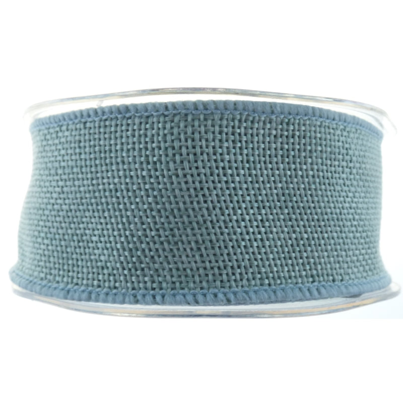 Wired Country Hessian Light Blue Ribbon No25 - 38mm X 10m