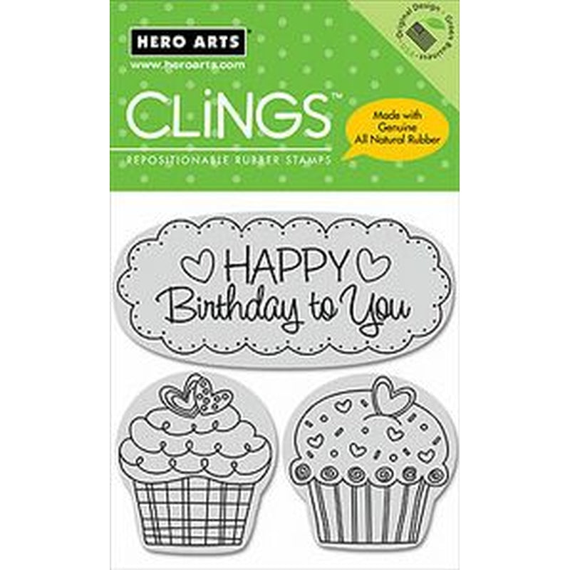 Hero Arts Happy Birthday Cupcakes (3 Ima
