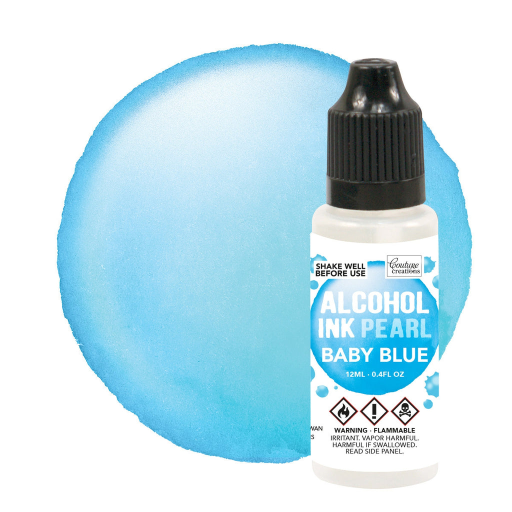 Couture Creations Baby Blue Pearl Alcohol Ink 12ml /