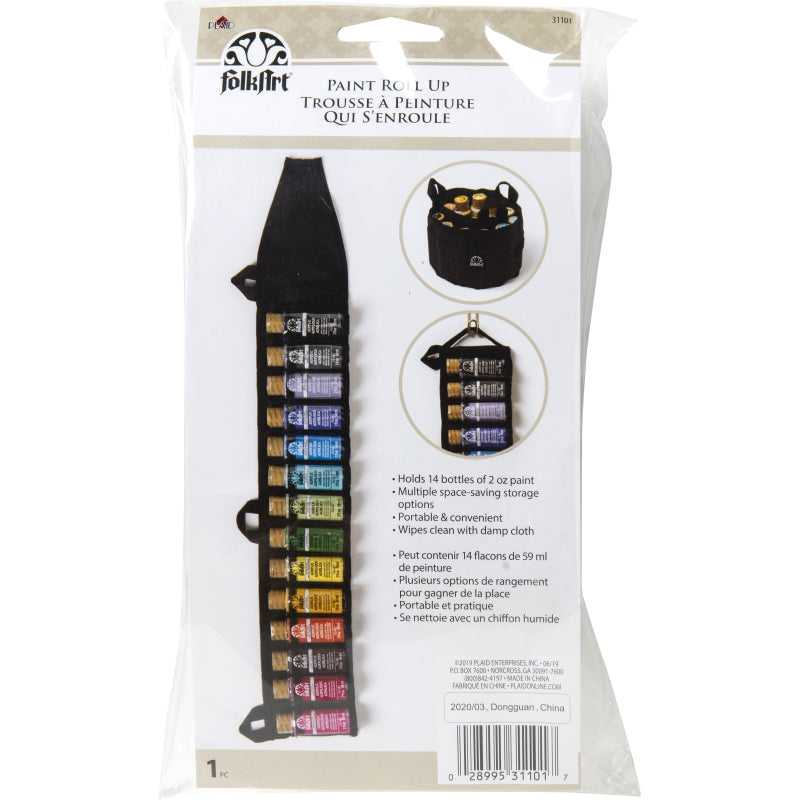 Mod Podge Folkart Roll Up Paint Caddy For 17 X 2oz Bottles