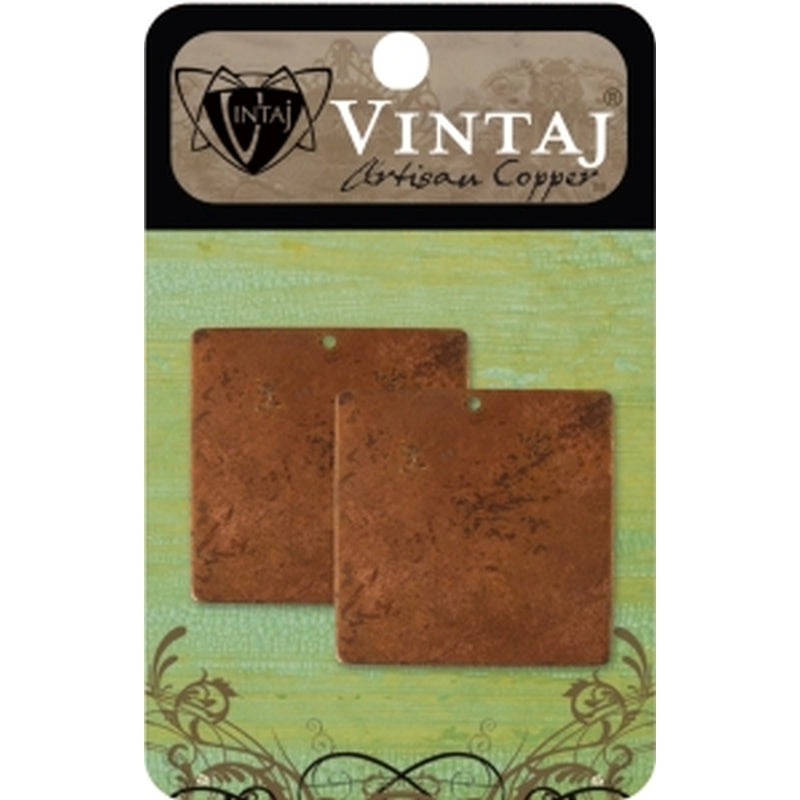 Vintaj Natural Brass Co. 29.5mm Square Blank (set Of 2)