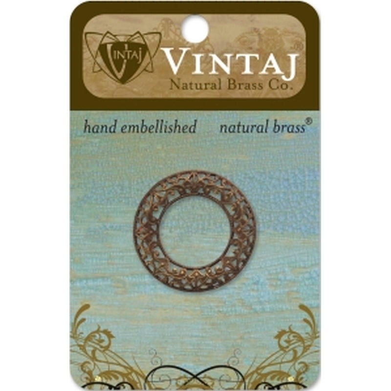 Vintaj Natural Brass Co. 28mm Scrolled Filigree Ring