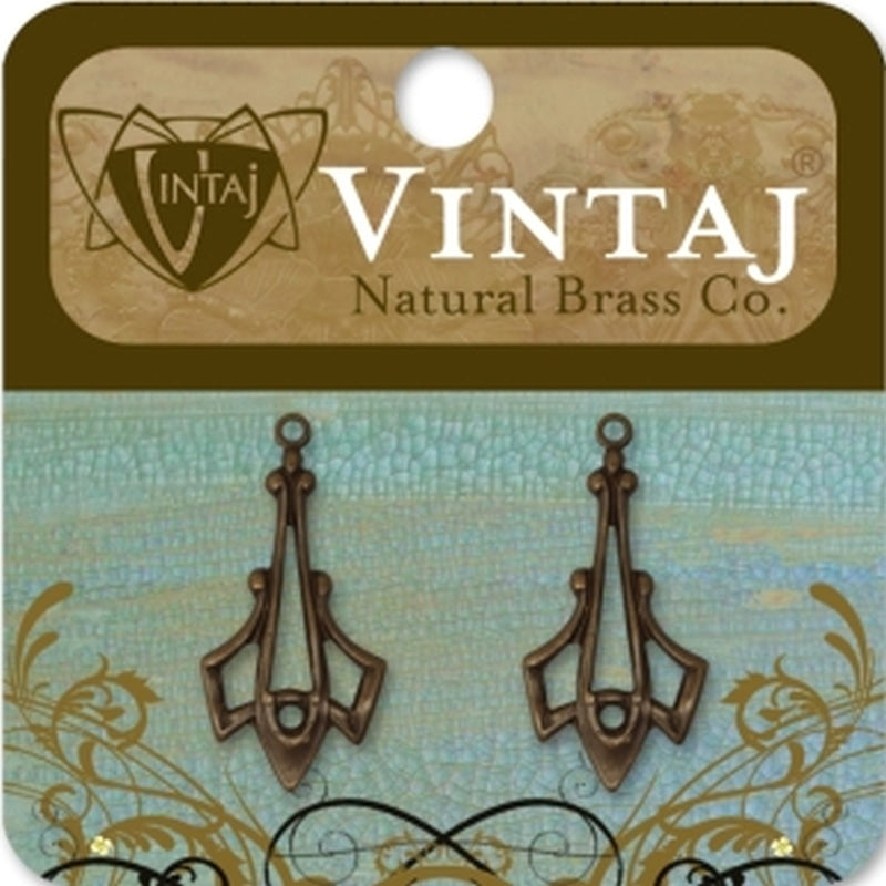Vintaj Natural Brass Co. 24 X 12mm Trident