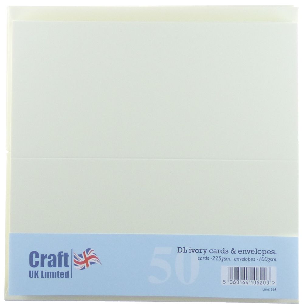 Craft UK Dl Ivry Cards Envelopes-50's