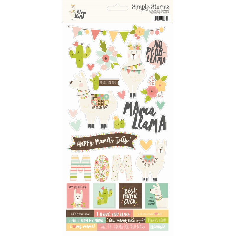 Simple Stories 6x12 Sticker Mama Llama