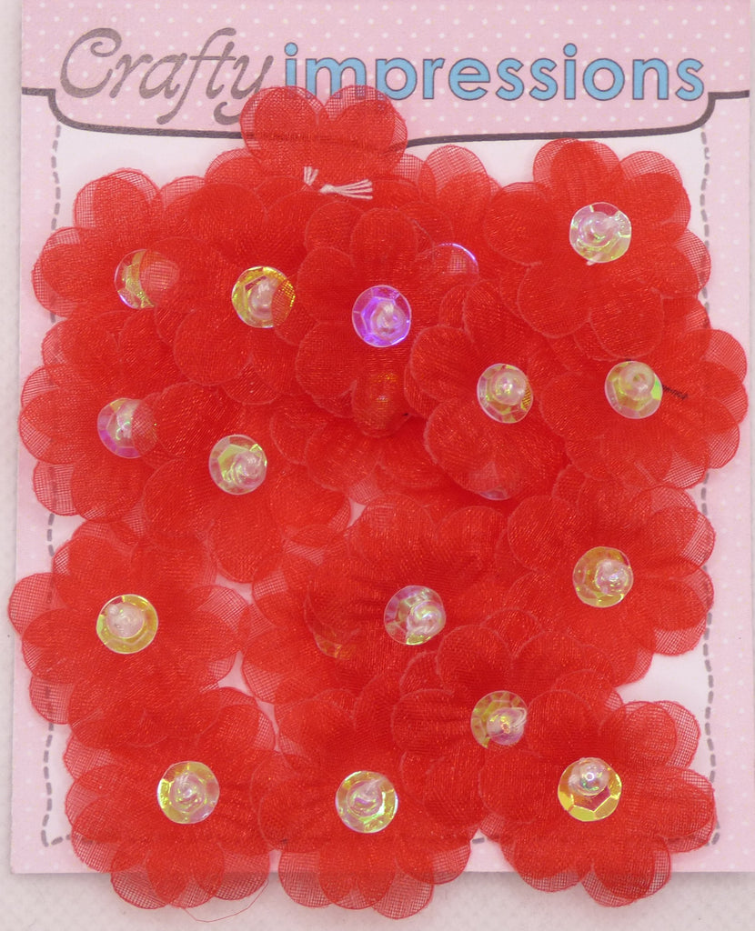 Stenco Red Flat Organza Flower Bags Of 20's