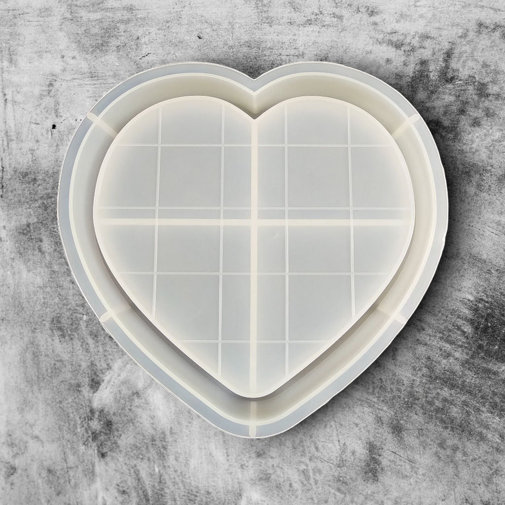 Earlyriser Big Love Heart Checkered Mosaic Tray Silicone Mould